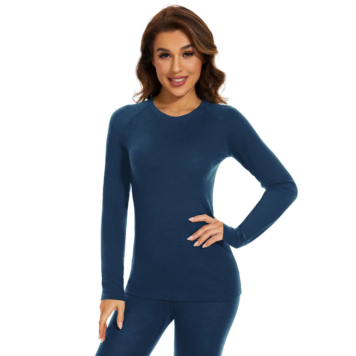 WOOLCANO Women's 190 Merino Wool Base Layer Set Thermal Top and Bottom
