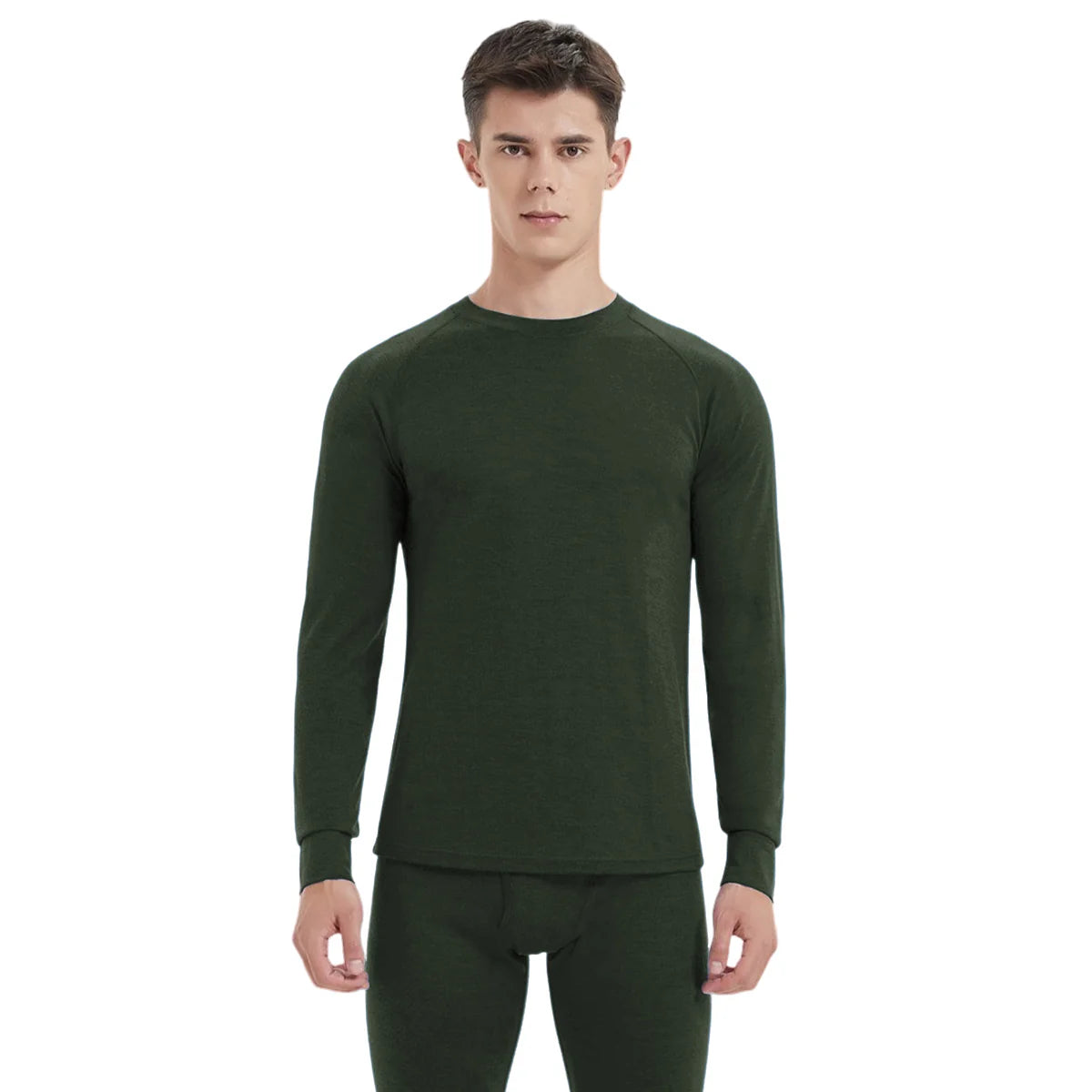 WOOLCANO Men's 190 Merino Wool Base Layer Set Thermal Top and Bottom