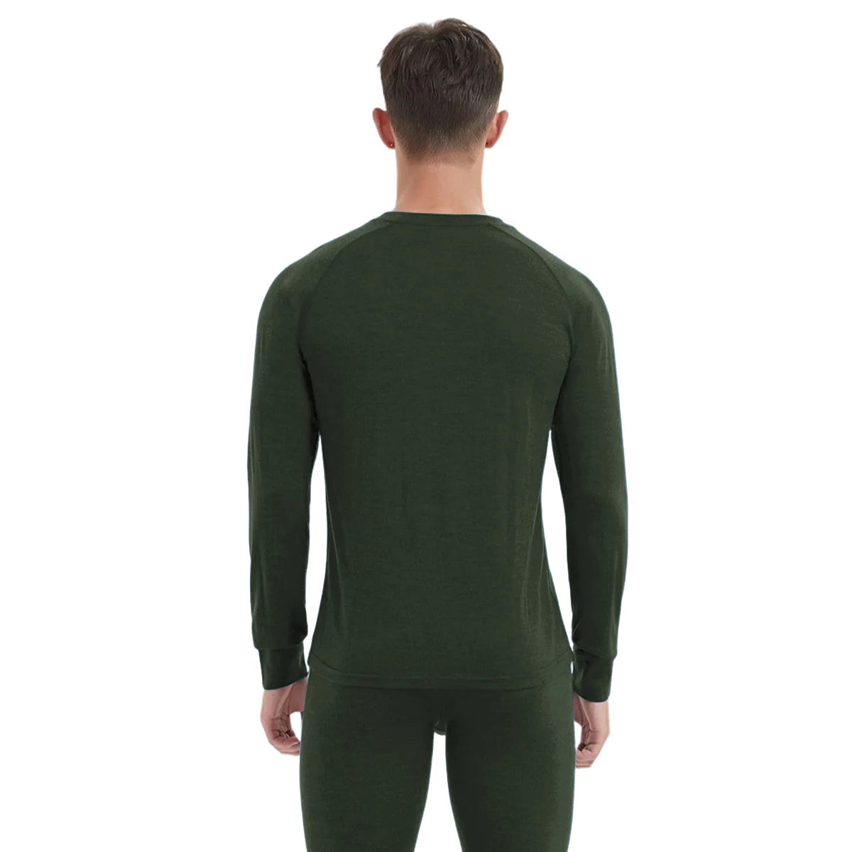 WOOLCANO Men's 190 Merino Wool Base Layer Set Thermal Top and Bottom